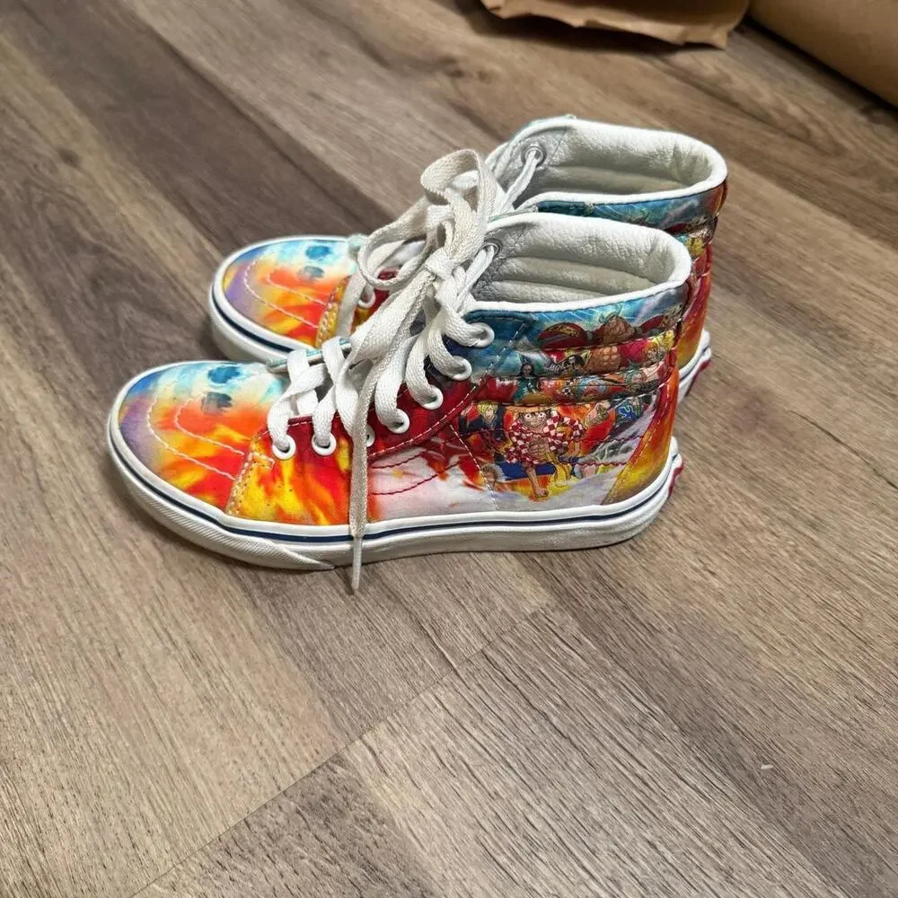 Vans Kids Size 1 Multicolor Low Top Skate Sneakers Canvas Lace Up Youth Shoes
